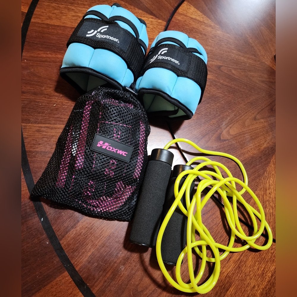 Workout Excerise Leg Weights Bands And Weighted Jump Rope Gym